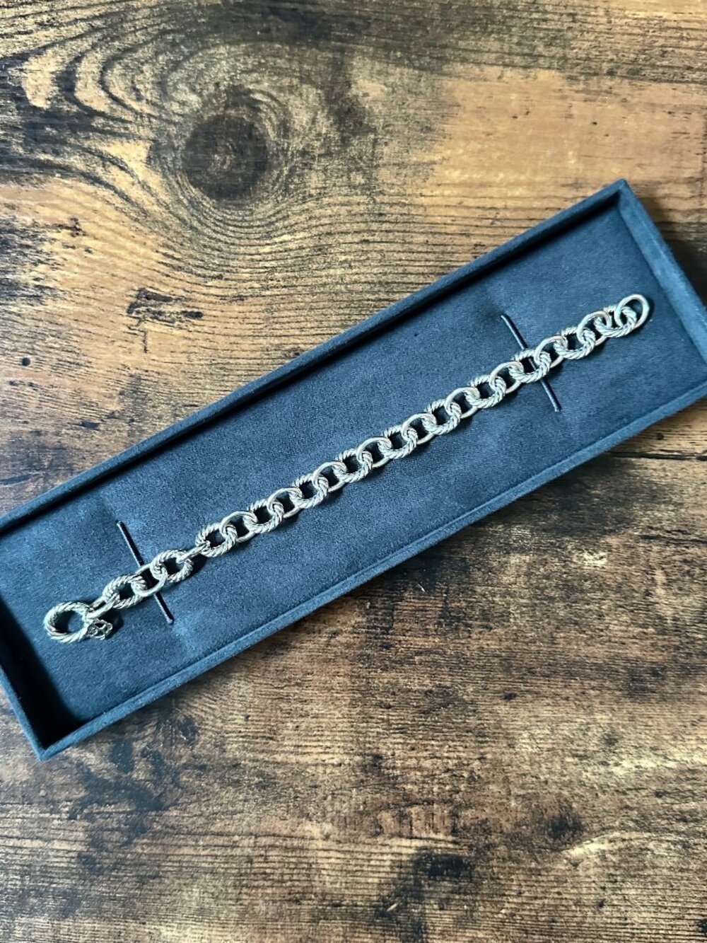 David Yurman Oval Link Chain Bracelet in Sterling Silver - 10mm - Size Large